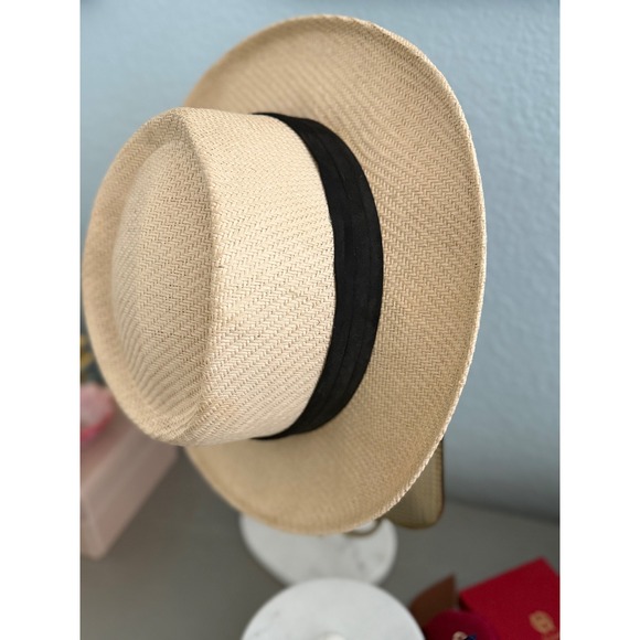 Panama Jack Gambler Straw Hat L XL 100% Toyo Black Band Summer